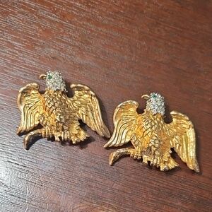Smithsonian Institute Bald Eagle First Ladies Crystal Gold Tone Pin Brooch